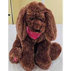 Gund Macys 12" Brown Dog Plush Breast Cancer Awareness Pink Ribbon 070686